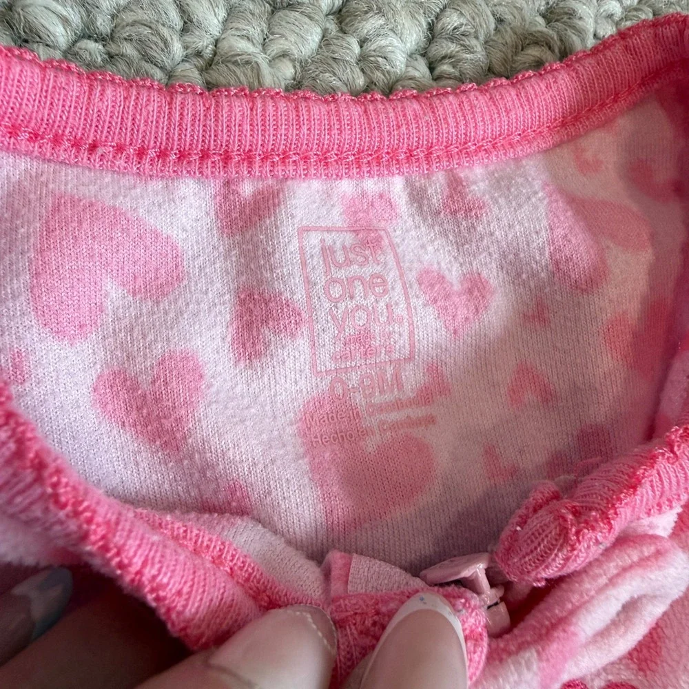 Carters Baby Girl Pink Heart Fleece Sleep Sack Elephant Size‎ 0-9 Months